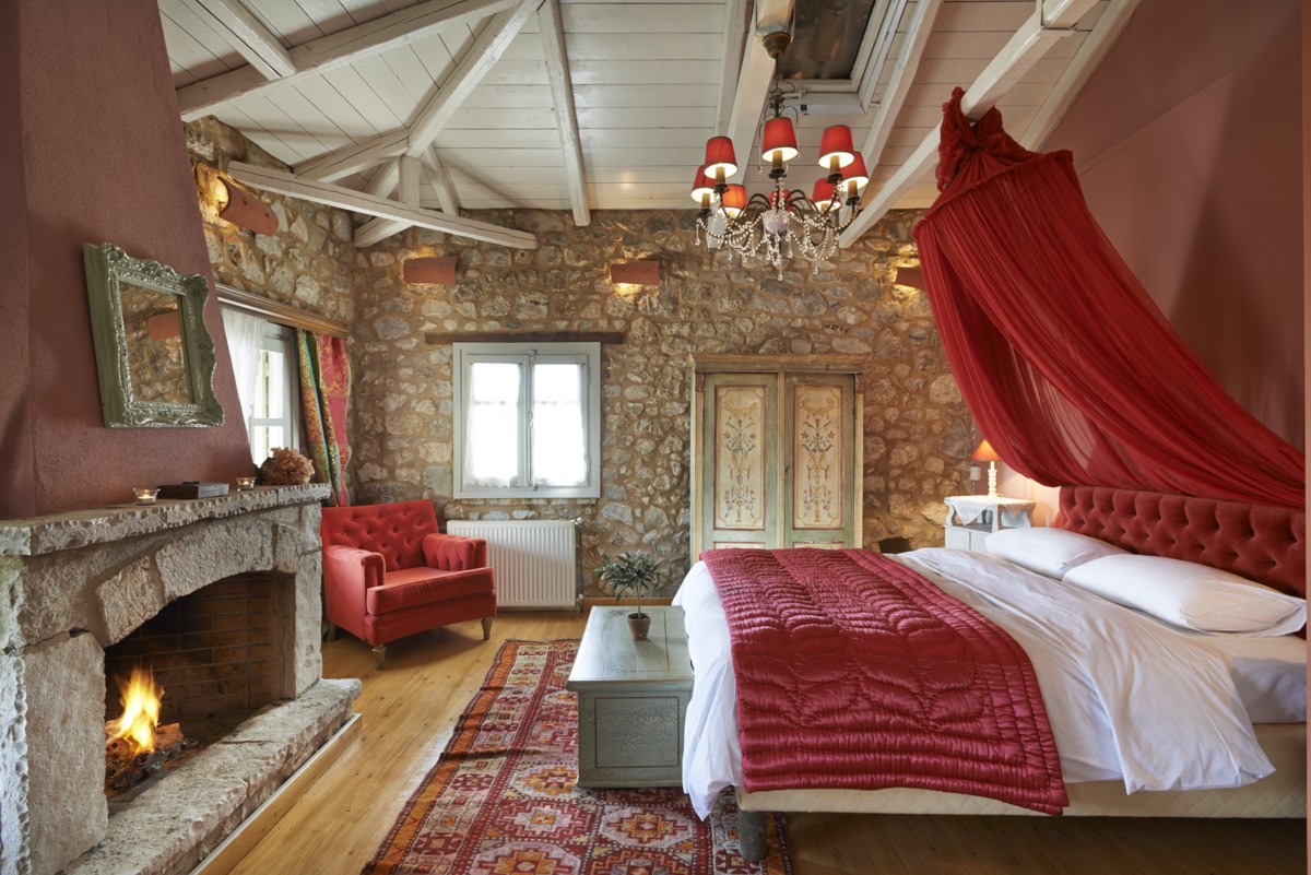 Guest bedroom with traditional Cretan decor